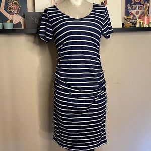 Full Moon Sophy Maternity Back Detail Knit Dress Navy Small
